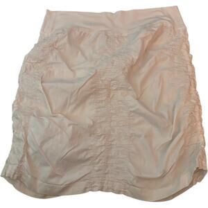 Wearables Medium Trace Cotton Stretch Ruched Pull On Skirt Wide Waistband White